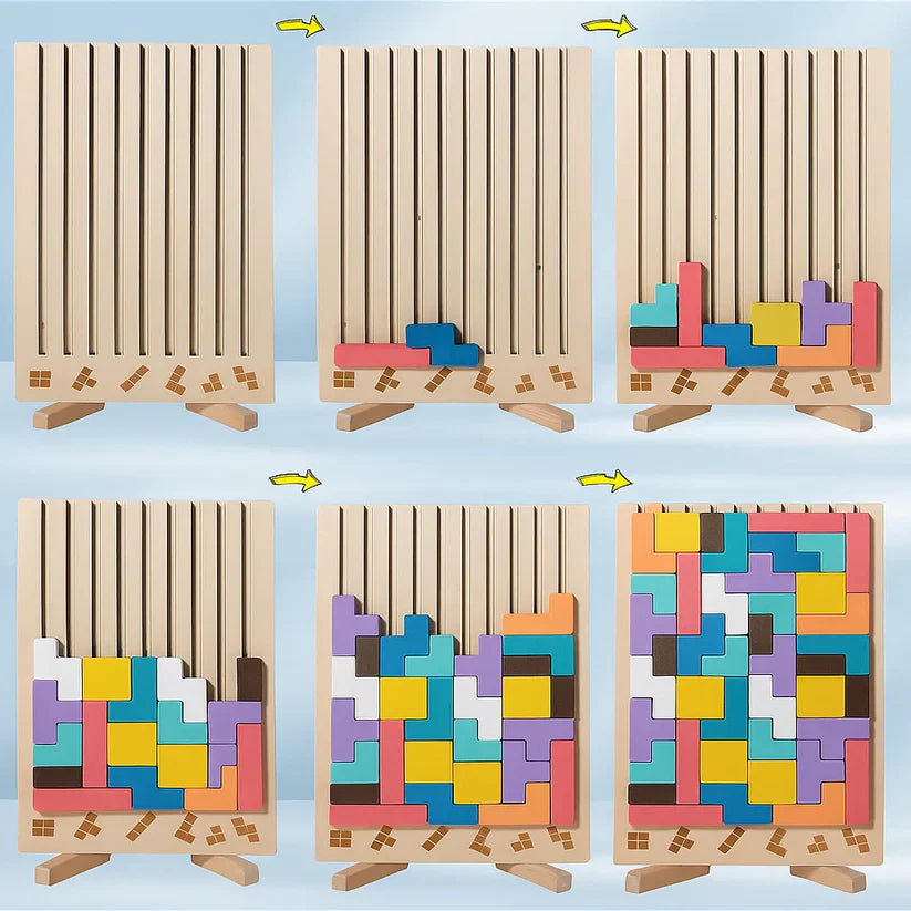 Holz-Tetris-Puzzlebrett – Der perfekte Brain-Break für Ihren Schreibtisch - Mivoza Deutschland
