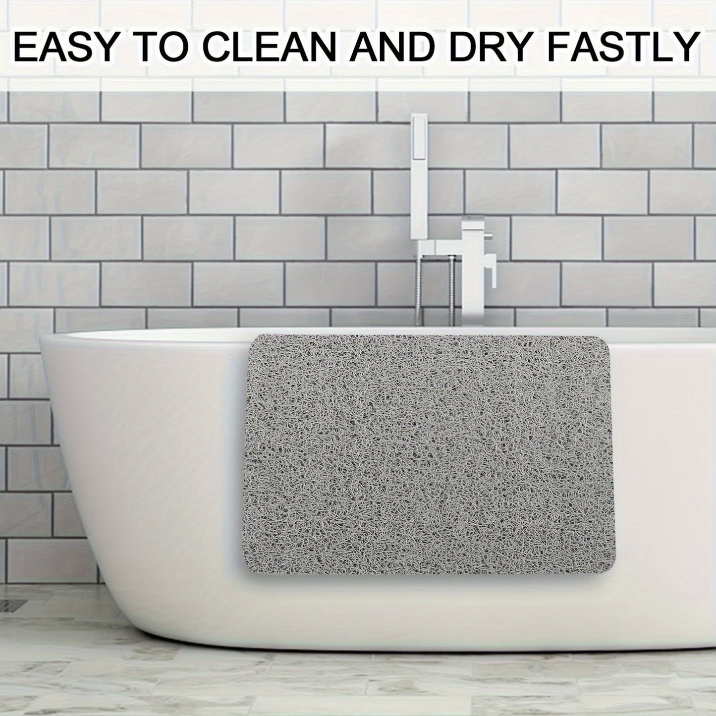 Non-slip shower mat with loofah texture – quick-drying