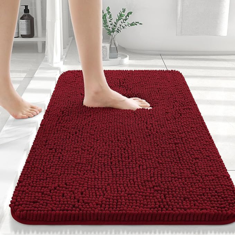Chenille Bath Mat – Non-Slip, Super Soft, and Extra Absorbent