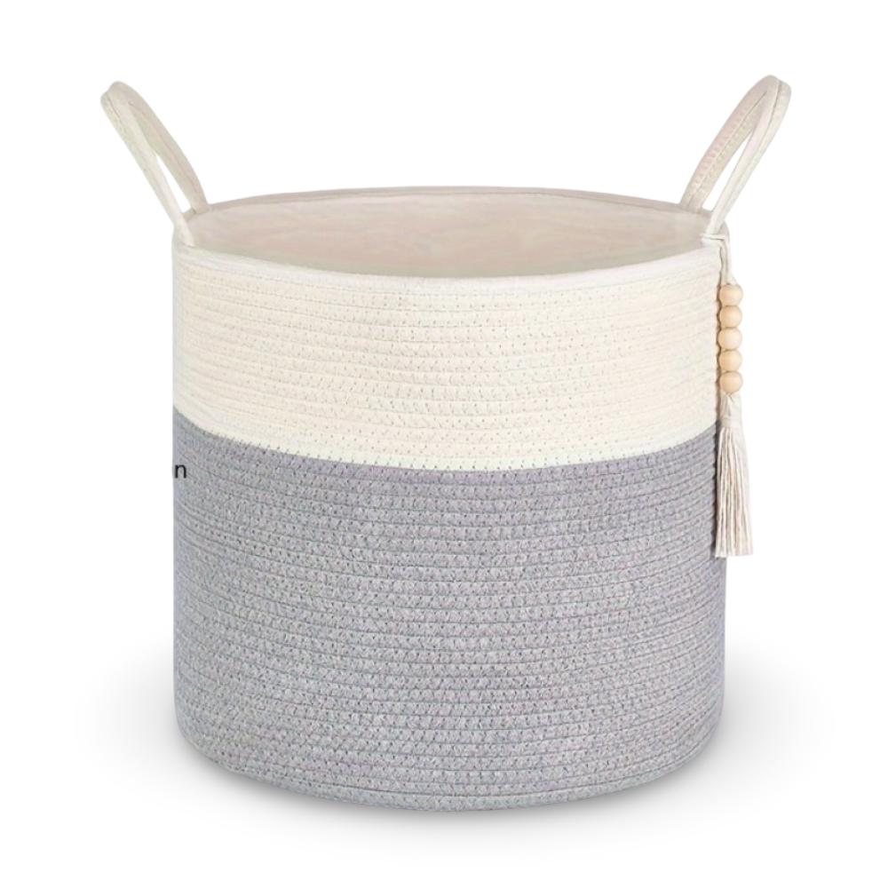Baumwoll-Aufbewahrungskorb mit Griffen – Elegantes Boho-Design - Mivoza Deutschland