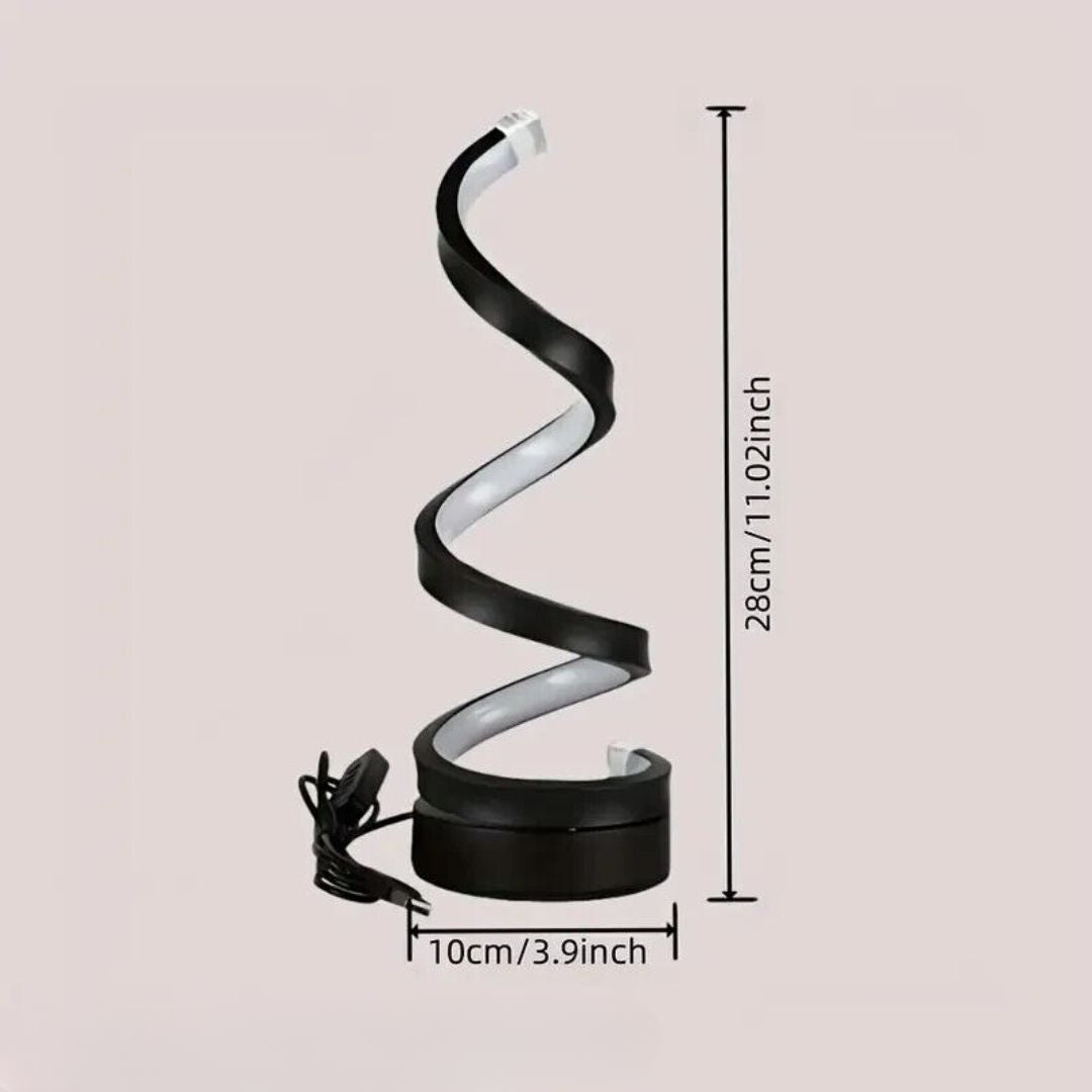 Spiral LED Table Lamp – Dimmable with Touch Control