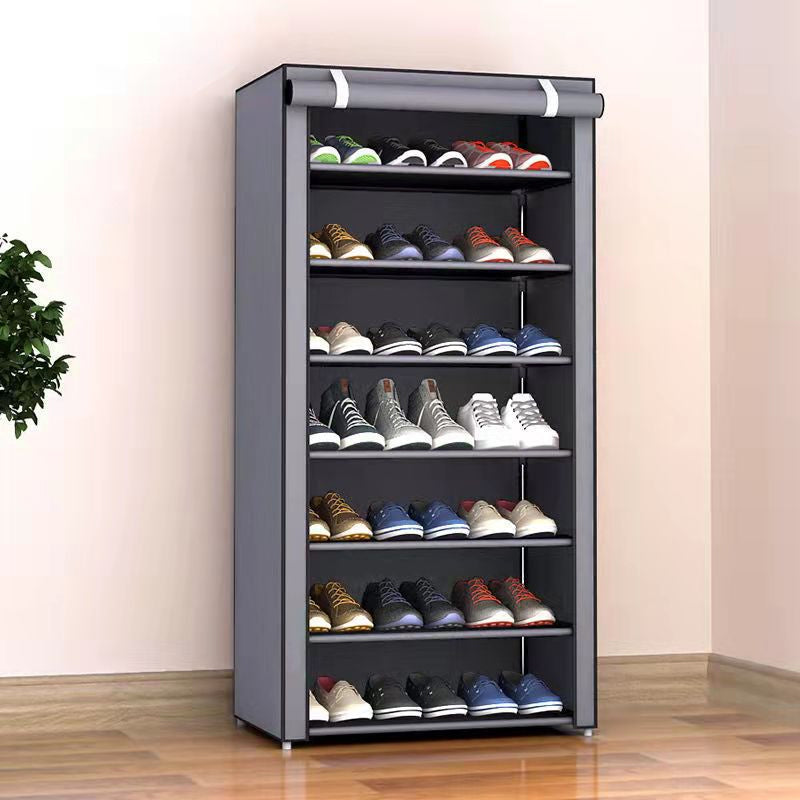 Shoe Cabinet with Fabric Cover and Steel Frame – 6 or 8 Shelves