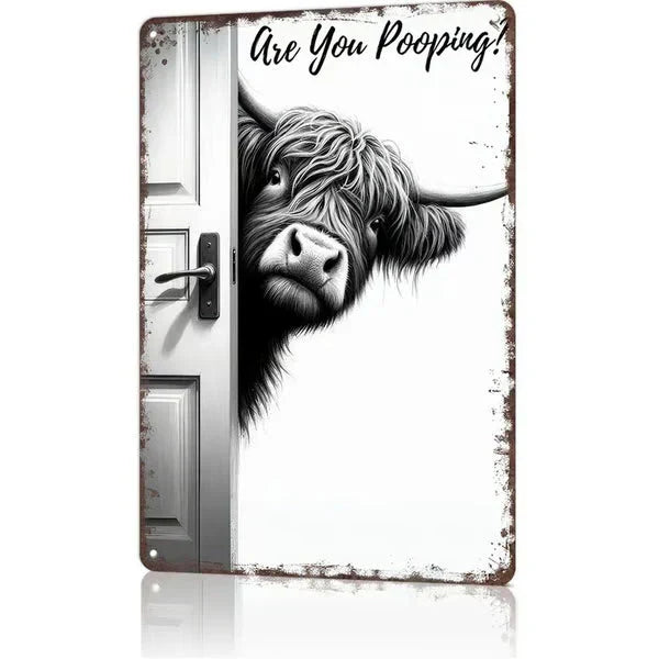 Funny Metal Bathroom Sign – Smiles Included