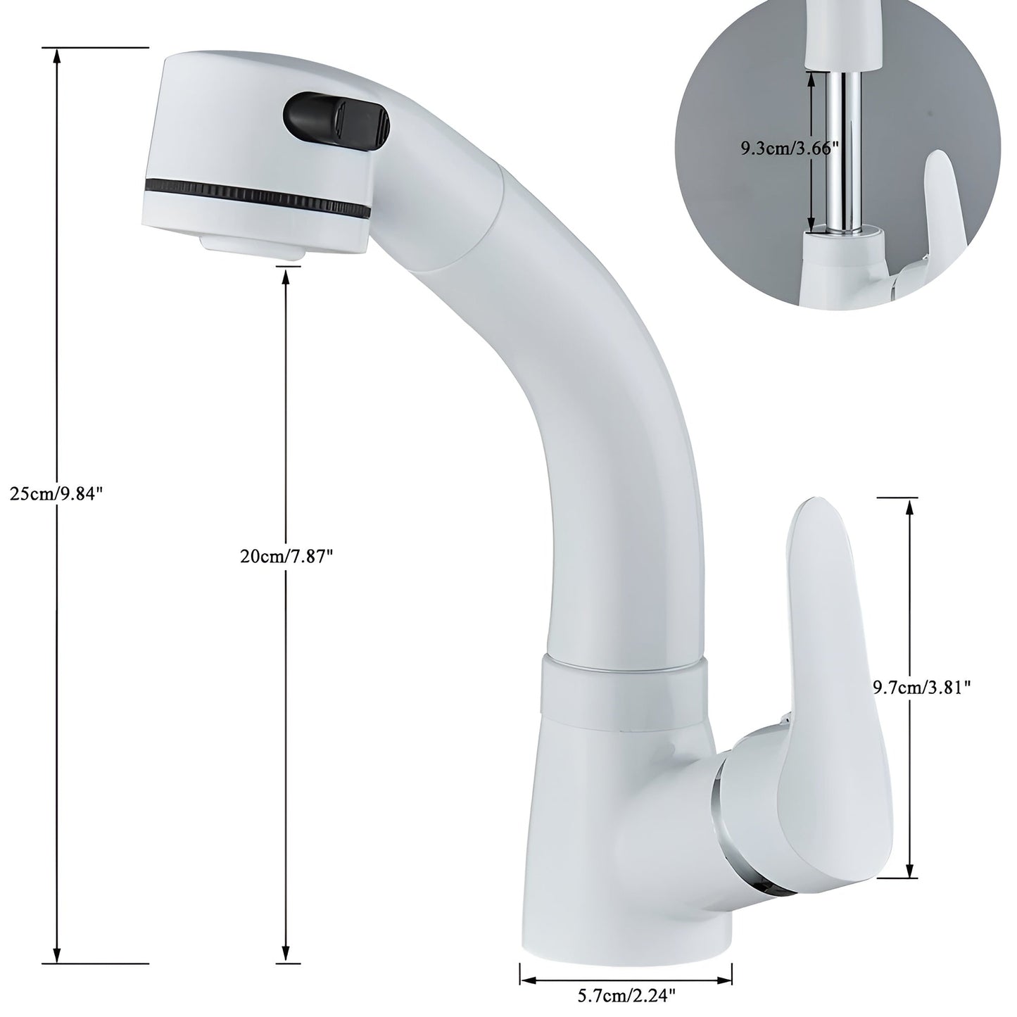 Bathroom Faucet with Pull-Out Spray Head – Extended Reach