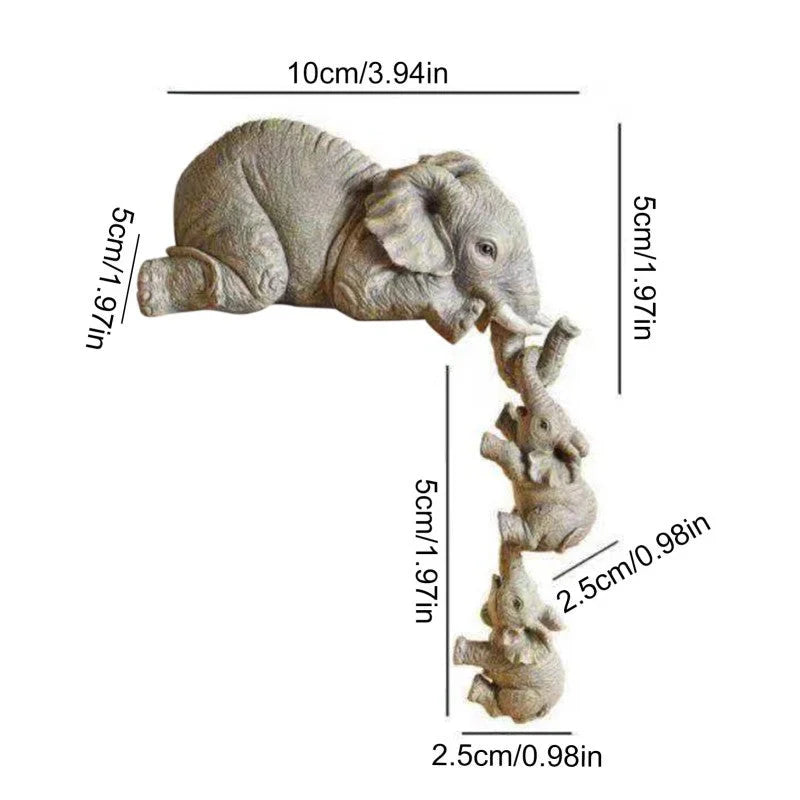 Elephant Mother & Baby Figurine Set – Shelf Edge Decoration