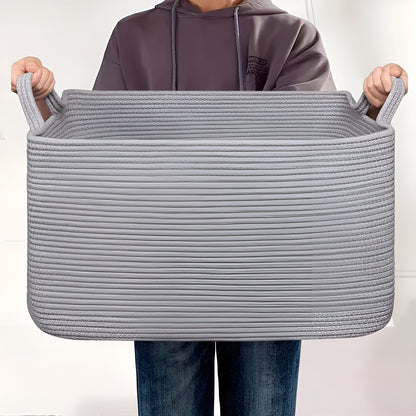Large Cotton Rope Storage Basket with Handles