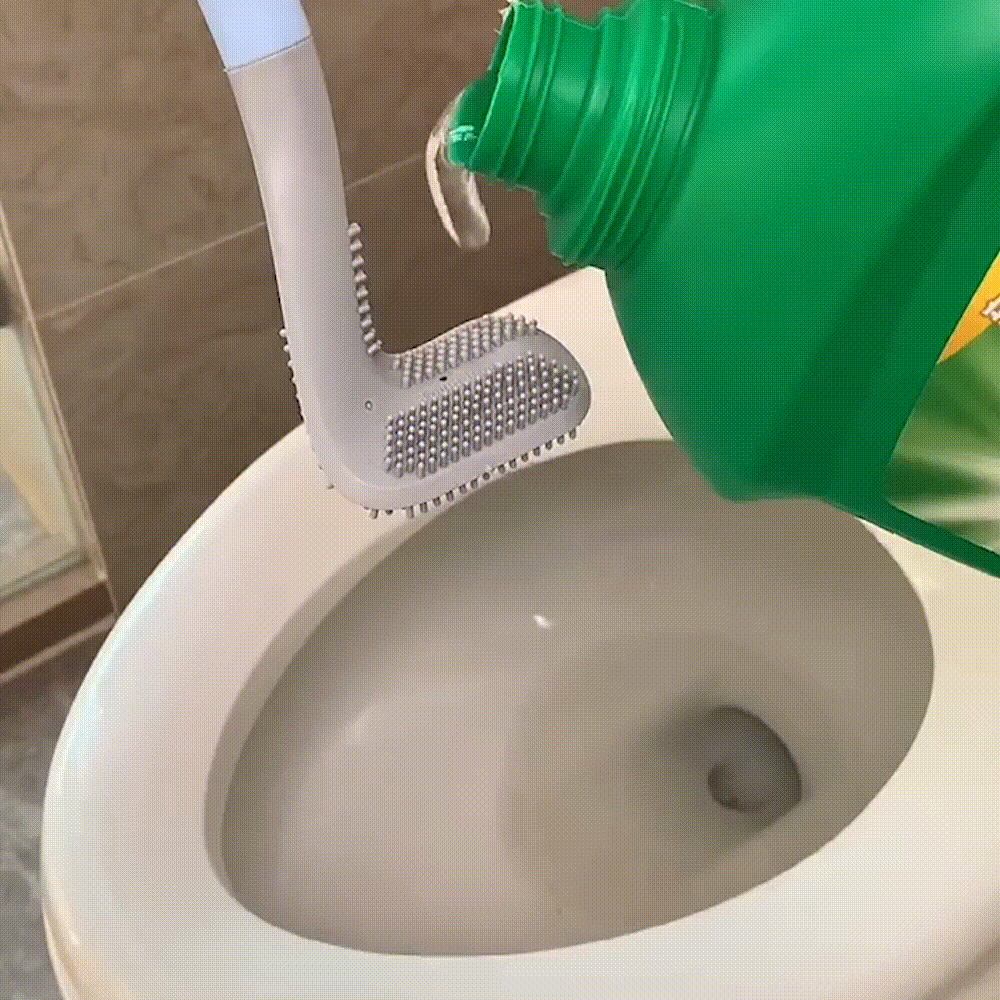 Toilet brush with long handle – Triangular TPR brush head