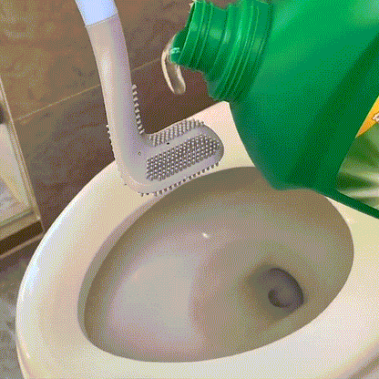 Toilet brush with long handle – Triangular TPR brush head