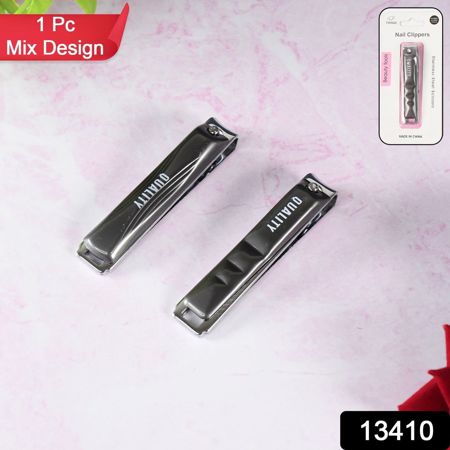 Stainless steel folding nail clipper with nail file