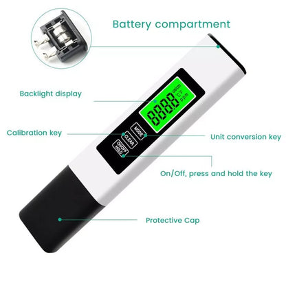Water quality tester 4-in-1 with TDS measurement