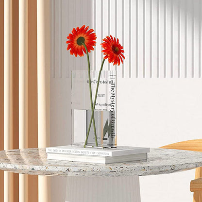 Book-shaped acrylic vase – Transparent design