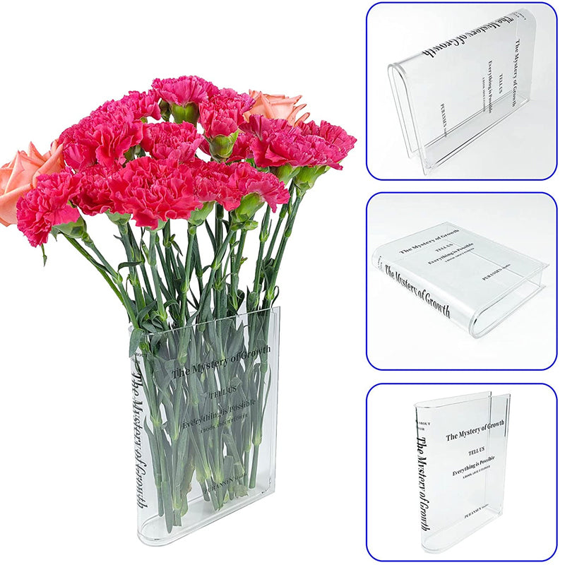 Book-shaped acrylic vase – Transparent design