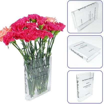 Book-shaped acrylic vase – Transparent design