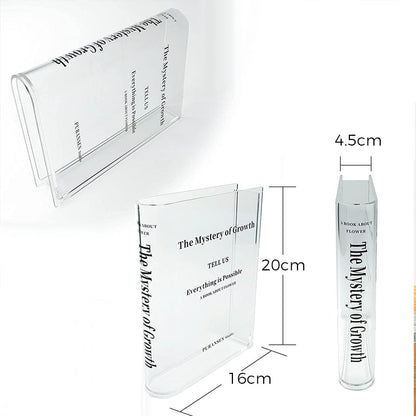 Book-shaped acrylic vase – Transparent design