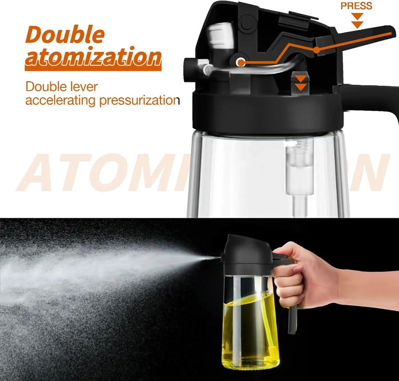 Glass Oil Sprayer 2-in-1 with Spray and Pour Function