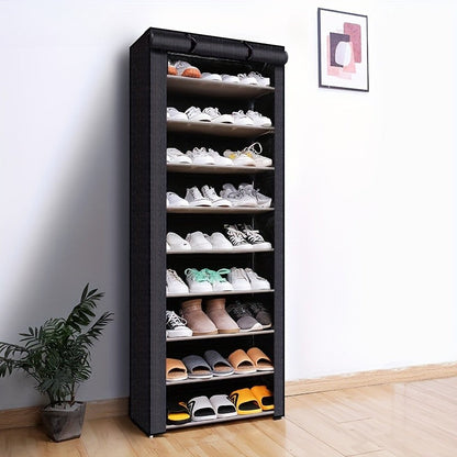 Shoe Cabinet with Fabric Cover and Steel Frame – 6 or 8 Shelves