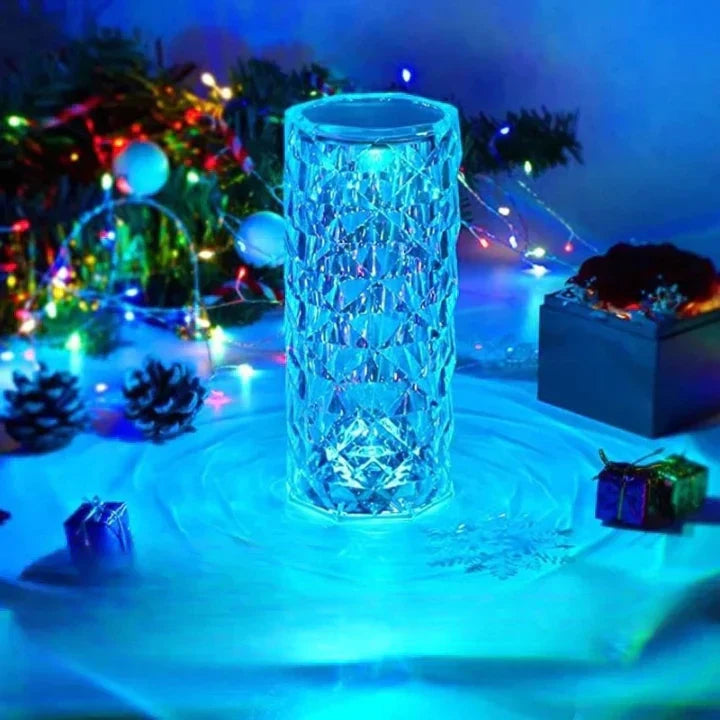 LED crystal lamp with remote control – 16 colors, touch sensor