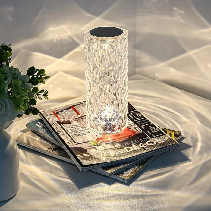 LED crystal lamp with remote control – 16 colors, touch sensor