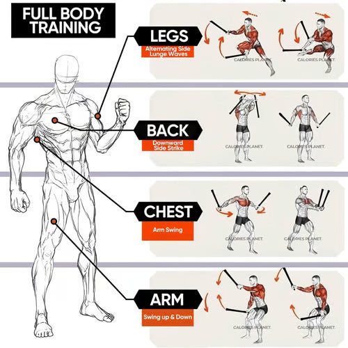 Trainingsseile mit gewichteten Federn – Kompaktes Ganzkörper-Workout -   Mivoza Deutschland