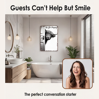 Funny Metal Bathroom Sign – Smiles Included
