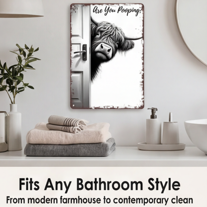 Funny Metal Bathroom Sign – Smiles Included