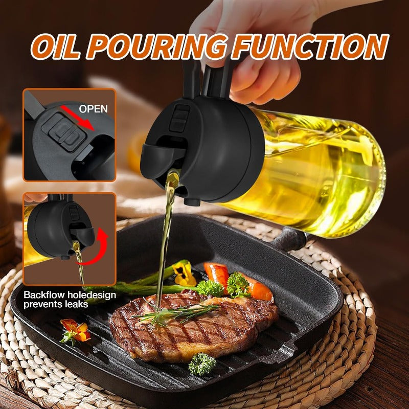 Glass Oil Sprayer 2-in-1 with Spray and Pour Function