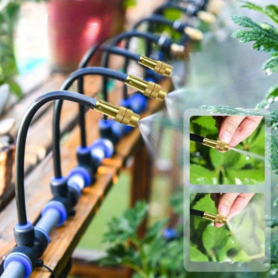 Garden misting system 20 m – irrigation & cooling with 20 brass nozzles
