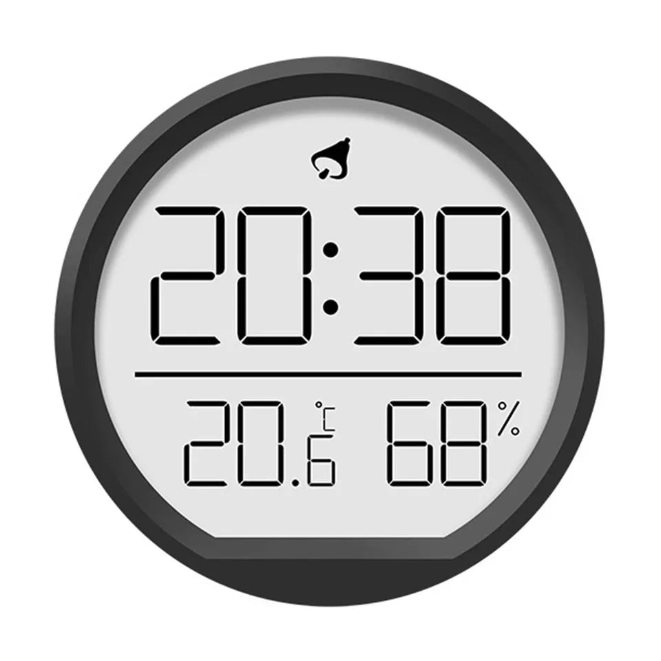 Digital wall clock with temperature and humidity meter