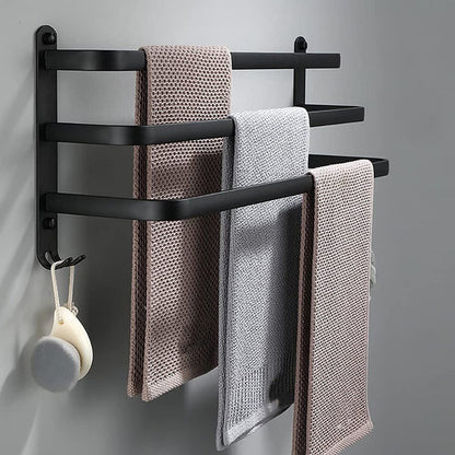 Wall-mounted towel holder without drilling – 2 or 3 bars