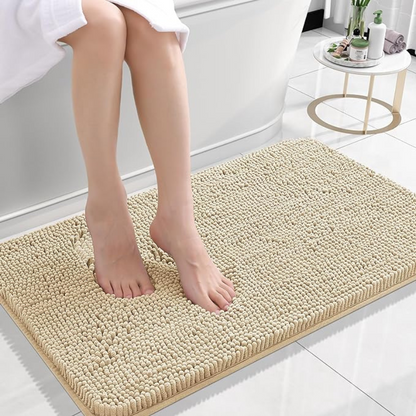 Chenille Bath Mat – Non-Slip, Super Soft, and Extra Absorbent