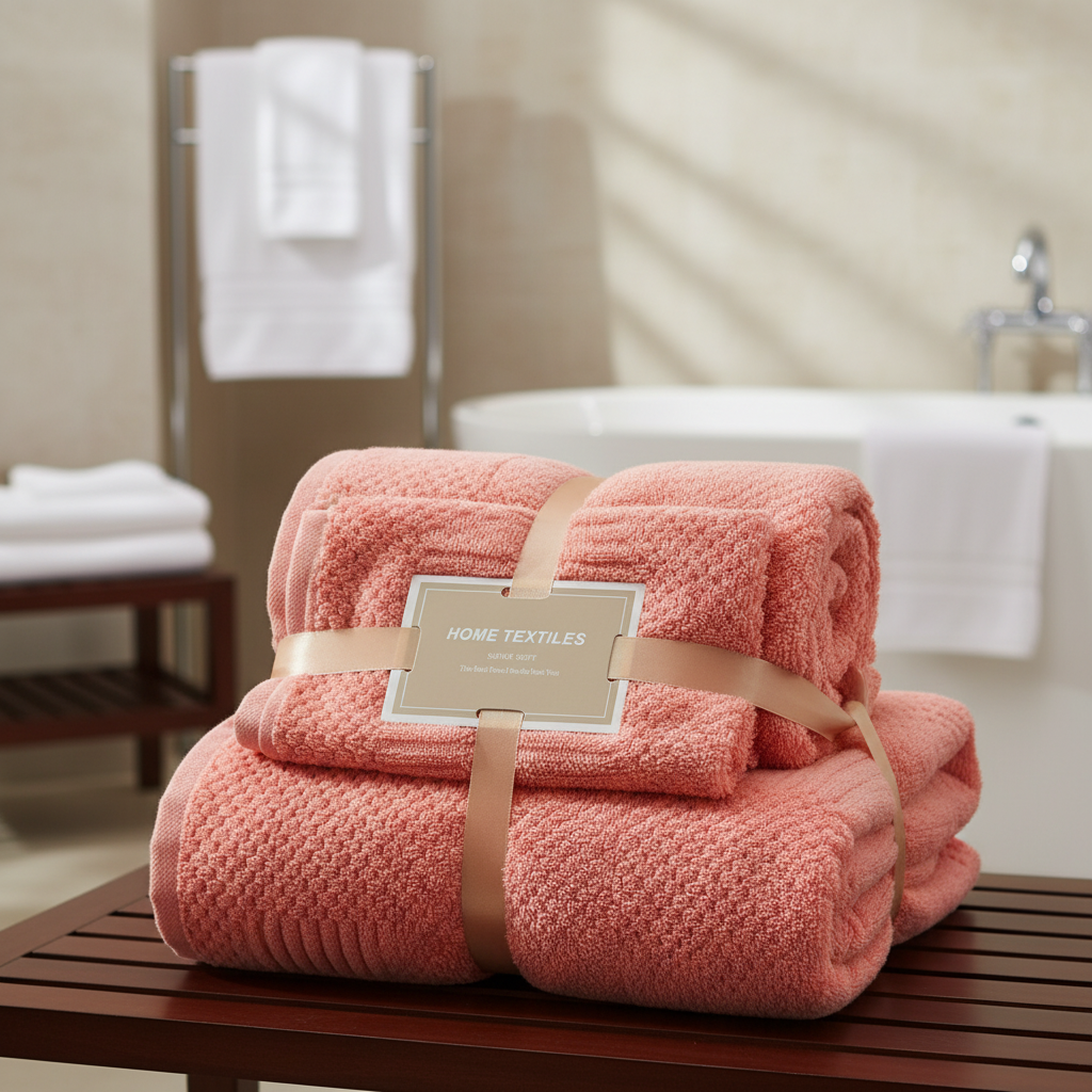 2-piece towel set made of coral fleece