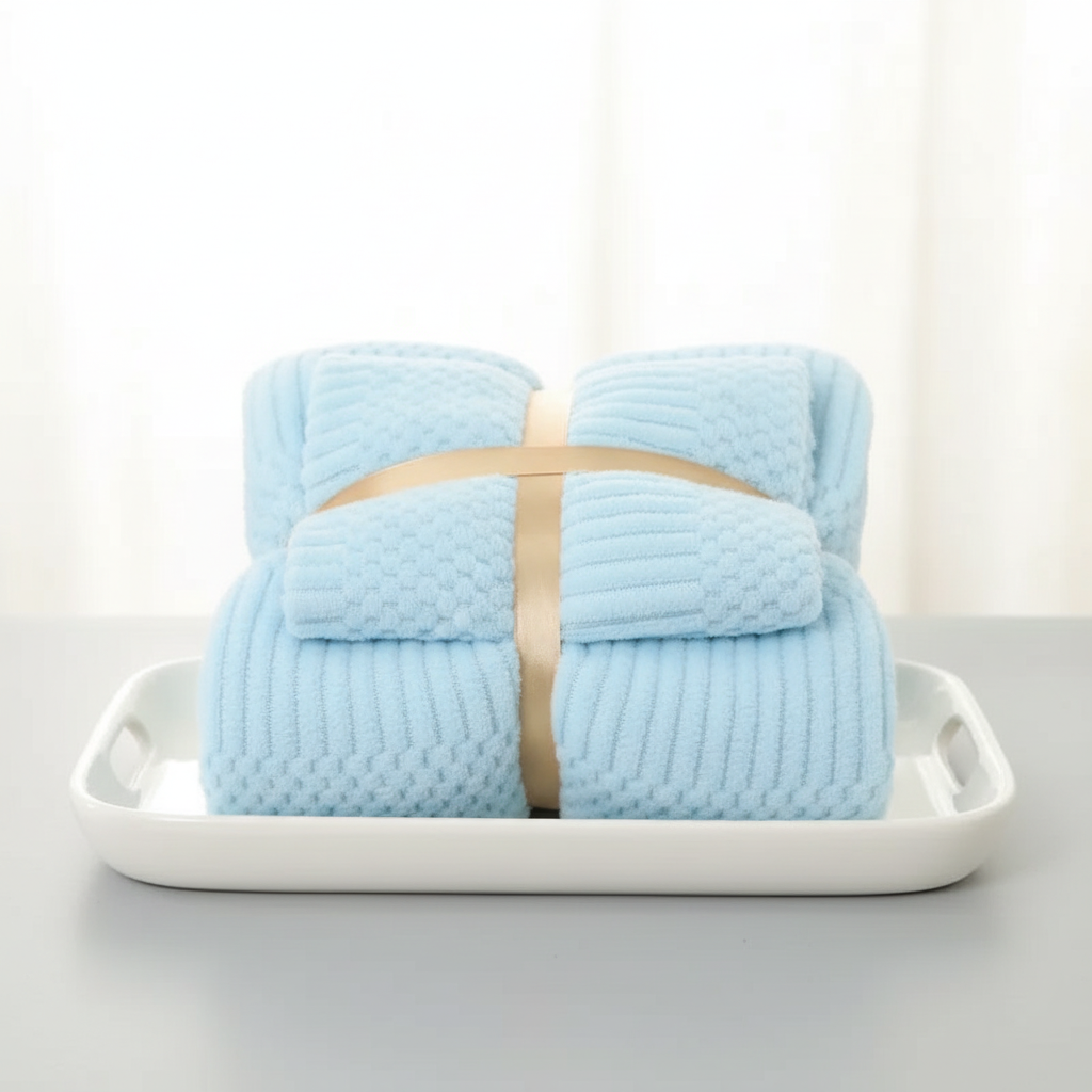 2-piece towel set made of coral fleece