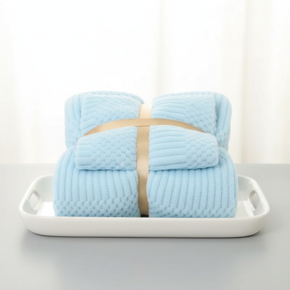 2-piece towel set made of coral fleece