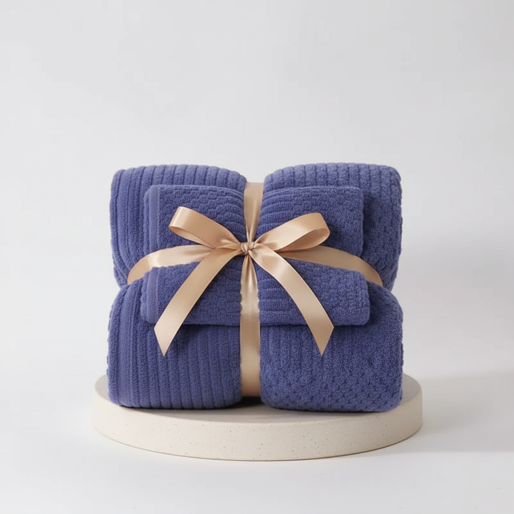 2-piece towel set made of coral fleece