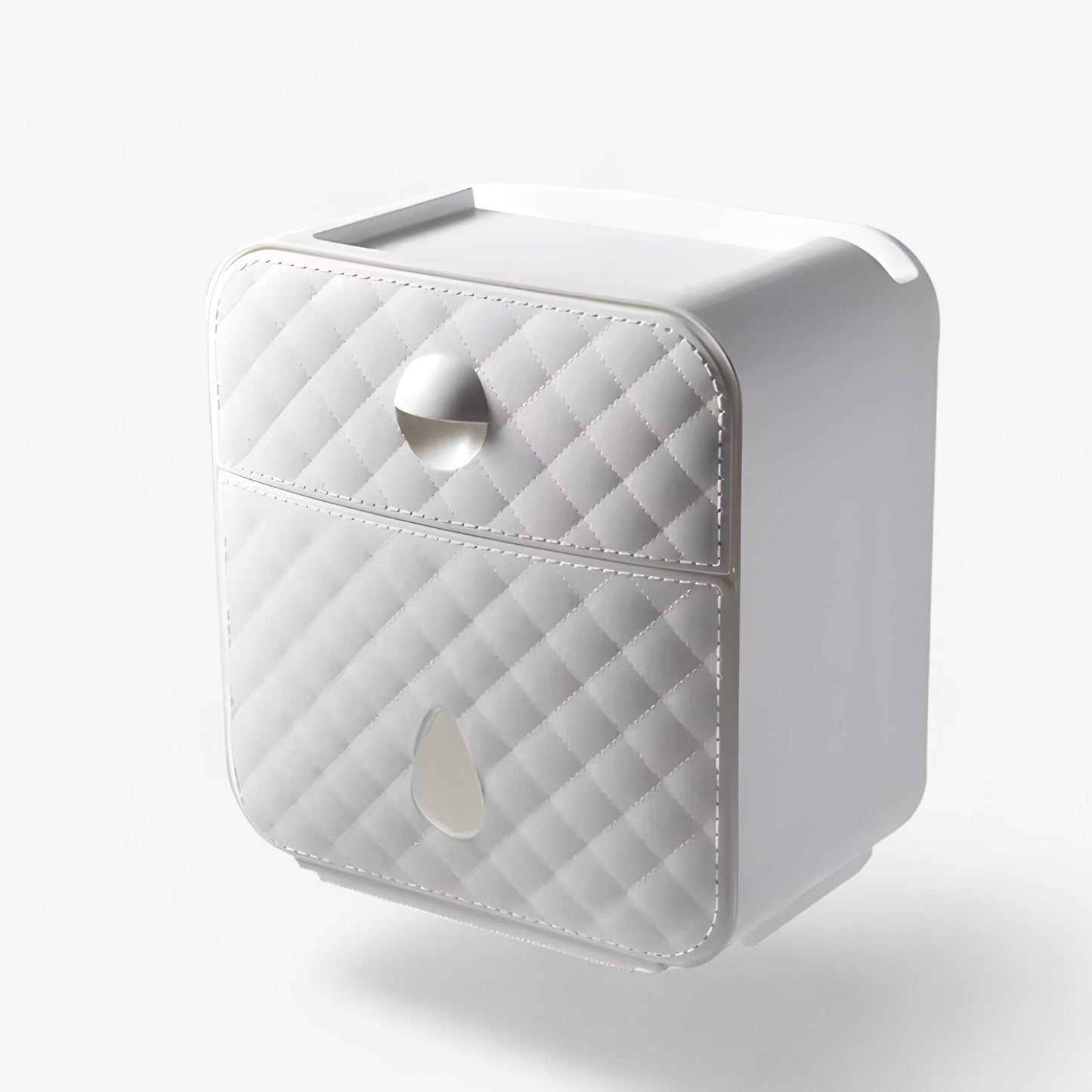 Toilet paper holder with waterproof cover and shelf
