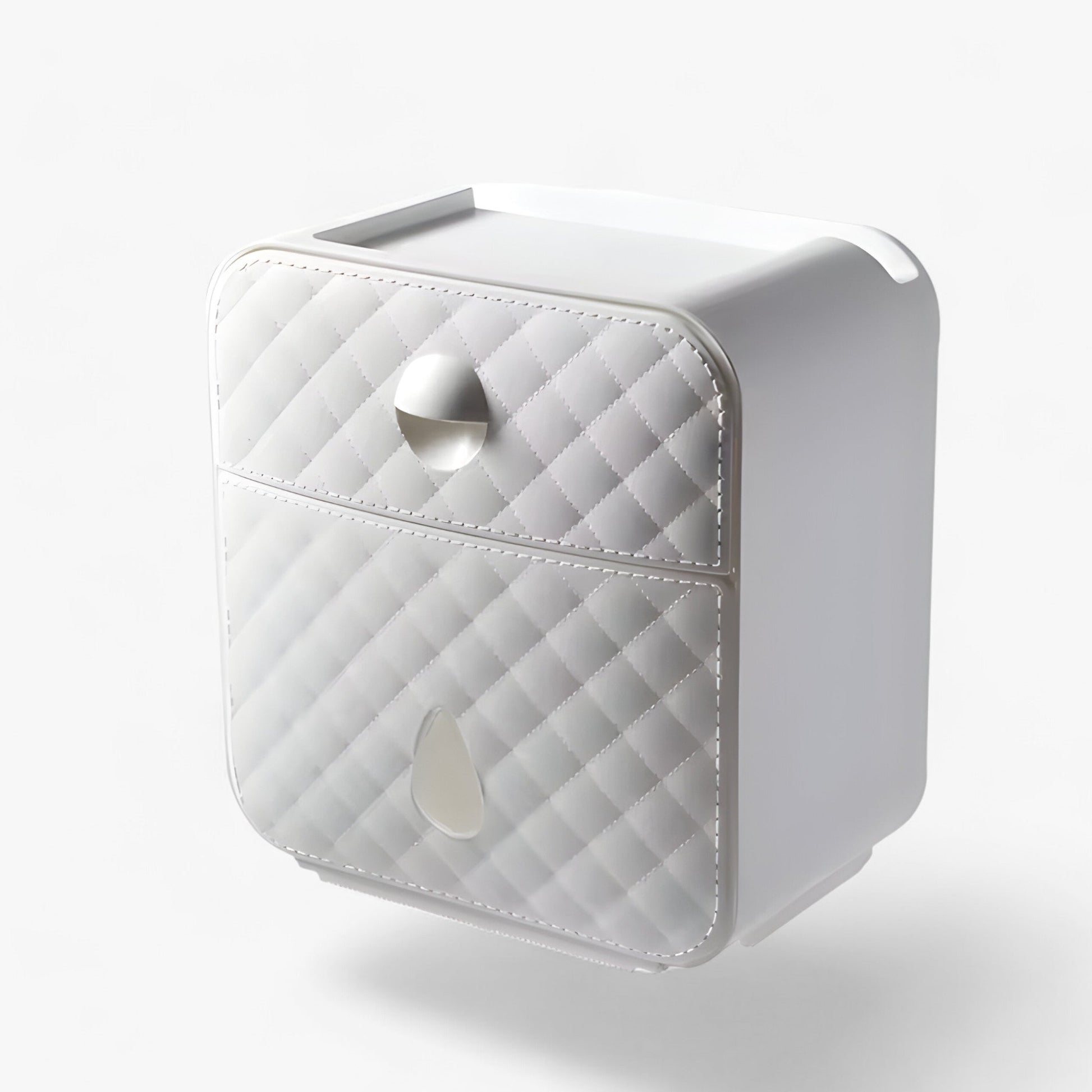 Toilet paper holder with waterproof cover and shelf