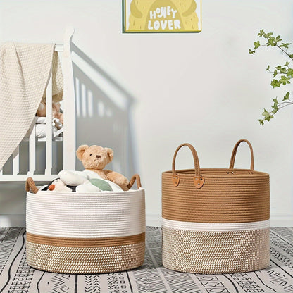 Cotton Storage Basket cm – Boho Style with Handles