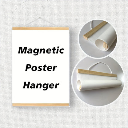 Magnetic Wooden Poster Strip – Easy Picture Change Without Frame