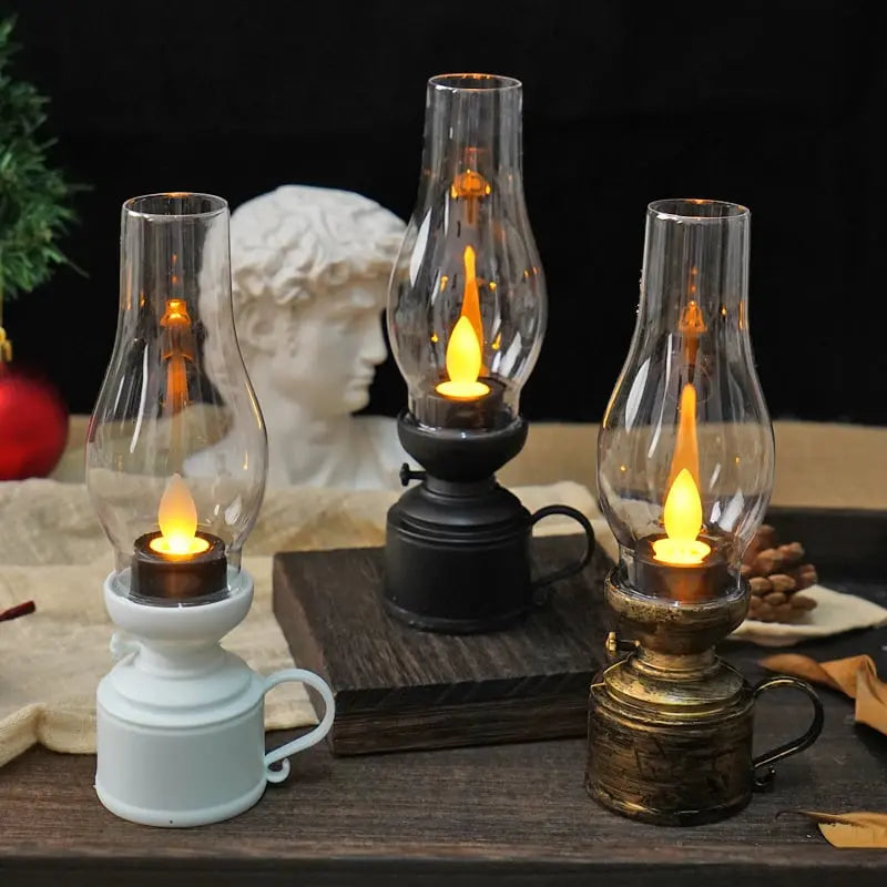 LED lantern with flame effect – battery operated