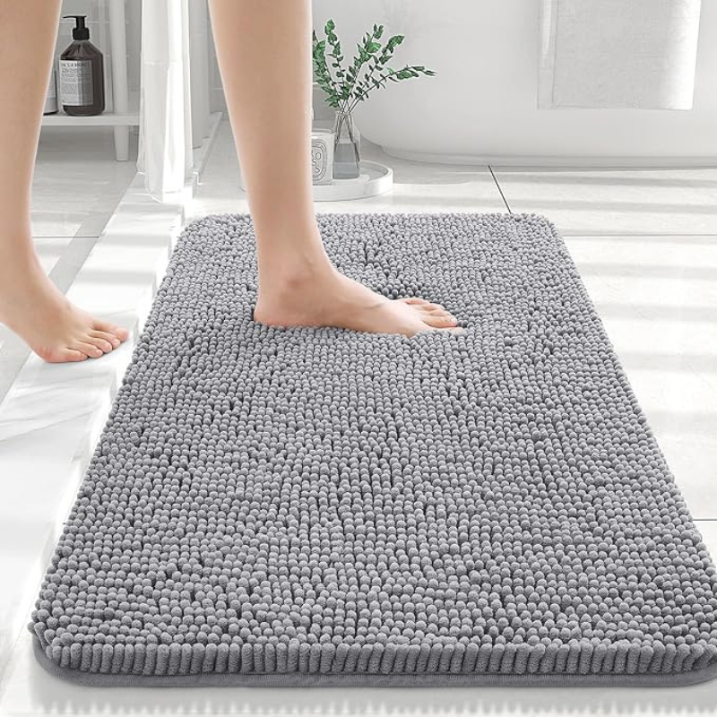 Chenille Bath Mat – Non-Slip, Super Soft, and Extra Absorbent