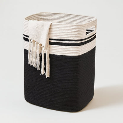Large Woven Cotton Rope Laundry Basket with Handles