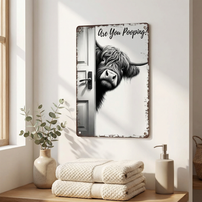 Funny Metal Bathroom Sign – Smiles Included