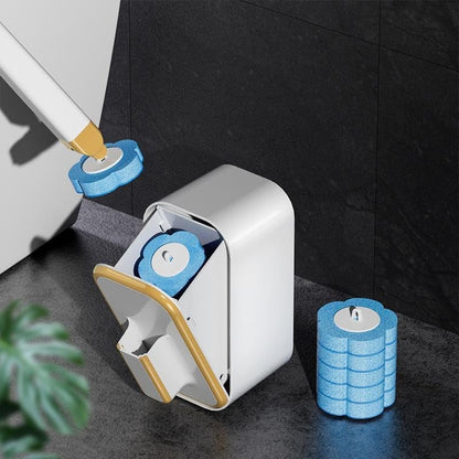 Disposable toilet brush with wall mount
