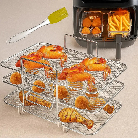 3-stöckiger Airfryer-Einsatz für gleichmäßiges Garen Mivoza Deutschland