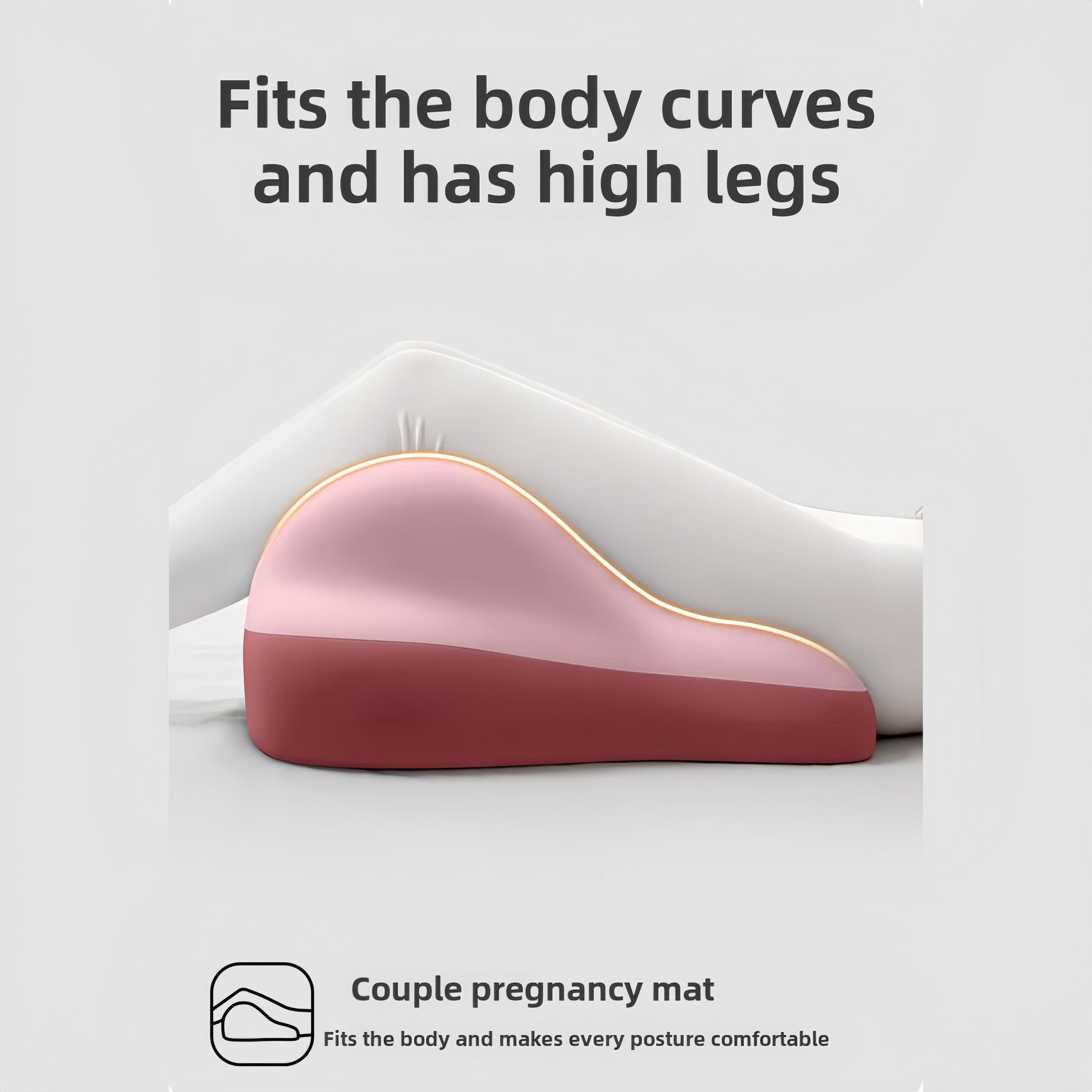 Wedge pillow for couples with ergonomic shape