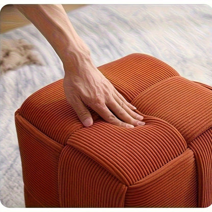 Cord Upholstered Stool – Versatile Footrest and Extra Seat
