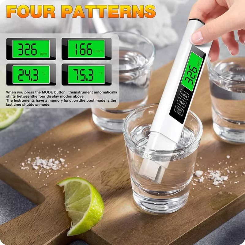 Water quality tester 4-in-1 with TDS measurement