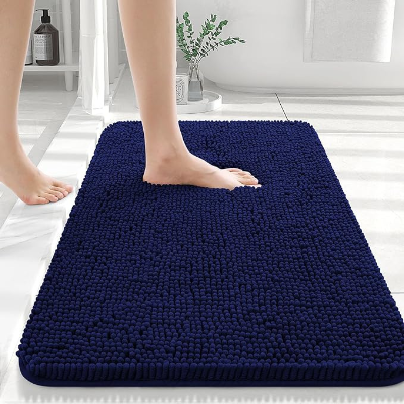 Chenille Bath Mat – Non-Slip, Super Soft, and Extra Absorbent
