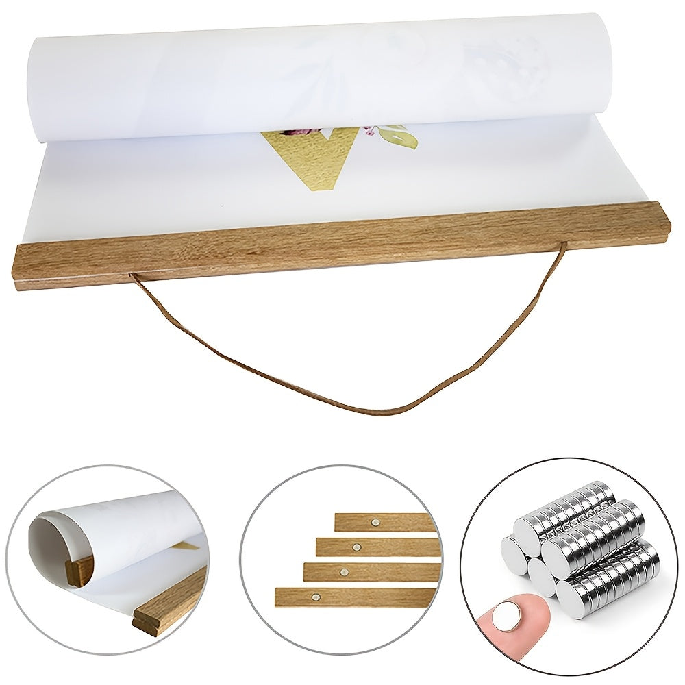 Magnetic Wooden Poster Strip – Easy Picture Change Without Frame