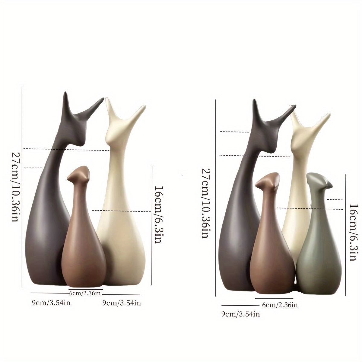Ceramic Deer Figurine Set – Modern Decor for Living Area